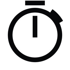 black outline icon symbol of a timer isolated on white