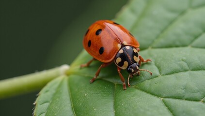 Obraz premium Illustrated image featuring adorable ladybug characters as anthropomorphized animals or invertebrates