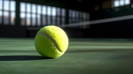 tennis balls on a dark background,tennis ball on court,generative ai