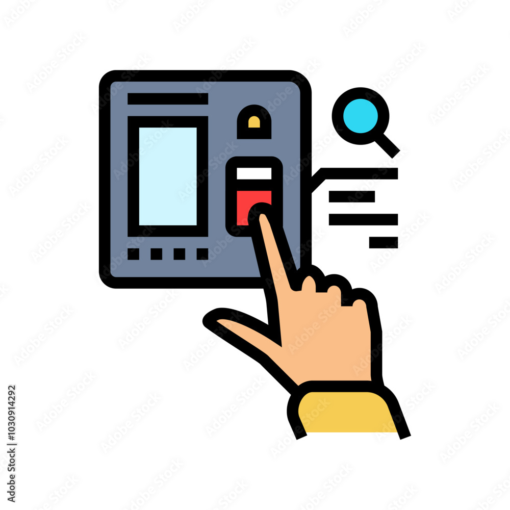 Poster access control biometric color icon vector. access control biometric sign. isolated symbol illustrat