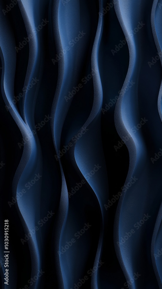 Poster dark blue waves are creating an abstract background with an elegant and modern design, perfect for w