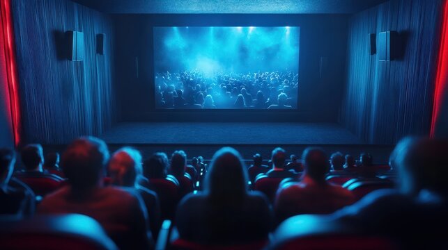people watching tv in cinema