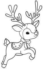 reindeer with a christmas tree