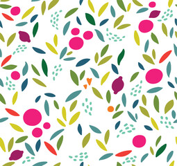 Lovely colorful seamless pattern with cute oranges