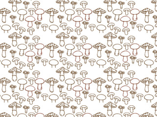 Seamless mushroom pattern background