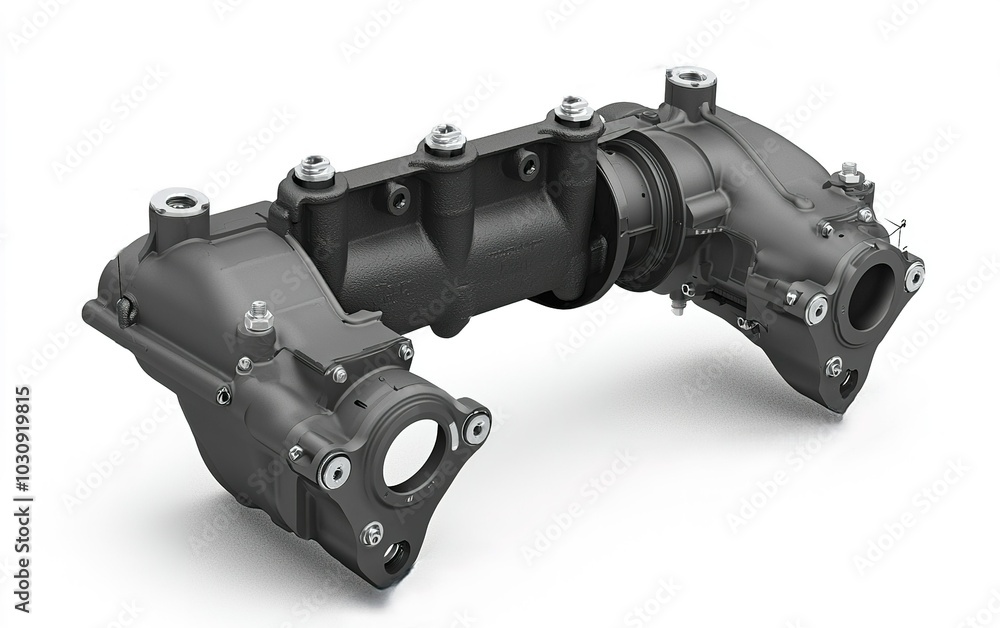 Poster detailed view of a car's intake manifold showing its design and construction suitable for enhancing 