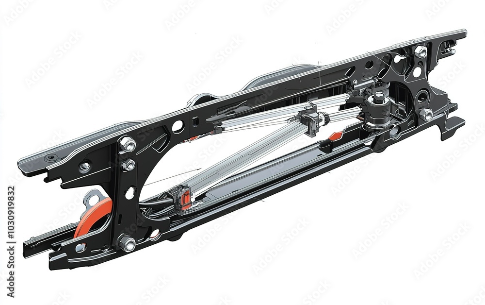 Poster detailed view of a mechanical component demonstrating precision engineering in manufacturing process