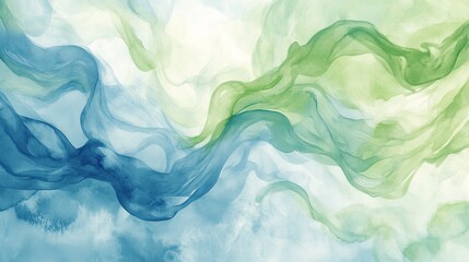 Obraz premium Creating a mesmerizing abstract background with alcohol ink, featuring stunning blue and green waves. Perfect for adding elegance and creativity to your project
