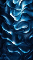 Obraz premium Abstract blue and black background with a wavy and flowing pattern, perfect for creating a sense of movement and energy