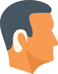 Simple and modern flat icon of a man face looking to the side, minimalist design