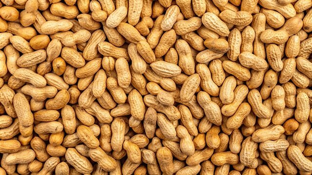 Ground peanuts texture background of peanut candy with forced perspective angle