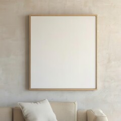 Minimalist frame mockup in natural settings, wooden textures, soft lighting, and simple decor. Ideal for artwork, photography, prints, modern environment with a cozy, rustic vibe