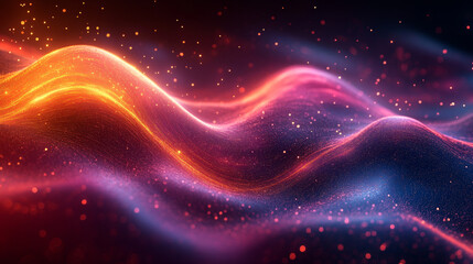Fototapeta premium Neon Swirl Lines Background with Futuristic Light Effect
