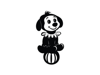 Clown Dog Silhouette Collection – Fun Halloween Circus Dogs for Spooky and Festive Projects