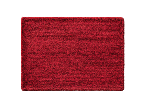 Red carpet mat, soft texture, isolated on white background. Transparent background.