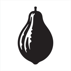 papaya silhouette on white background
