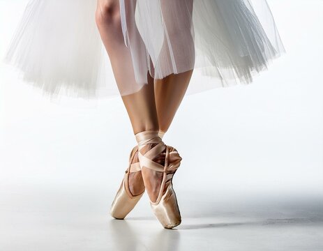 Close-up de piernas de una bailarina de ballet bailando