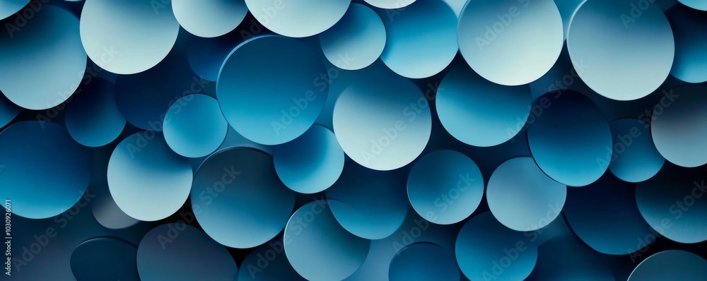 Poster captivating blue circles create a modern abstract background, perfect for adding sophistication to a