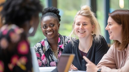 Close-up of team members sharing ideas during a meeting