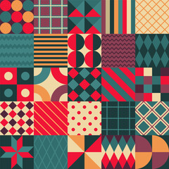 Obraz premium Geometric Christmas Wrapping Paper Vector