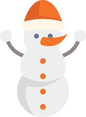 Classic snowman waving with a red hat and carrot nose, perfect for winter holiday projects