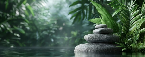 Obraz premium Serene Nature Retreat with Healing Hot Springs