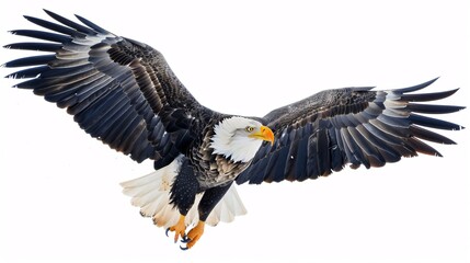 Obraz premium Majestic Bald Eagle in Flight: A Symbol of Freedom
