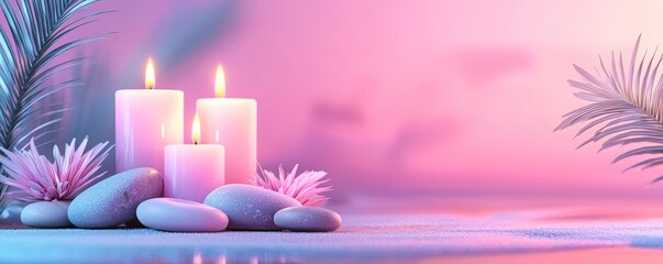 Healing Stones and Candles for Relaxation