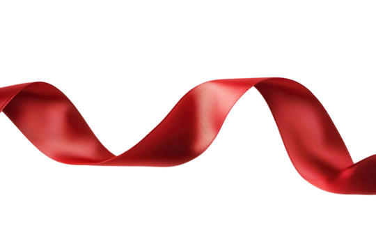 Elegant Red Ribbon 03 Isolated on White or Transparent Background PNG JPEG