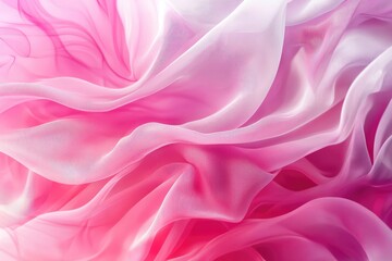 Obraz premium Pink and White Shimmering Fabric Draped in Soft Waves