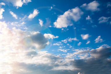 Fantastic soft white clouds against blue sky