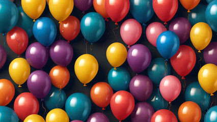 Balloons Party, White Background