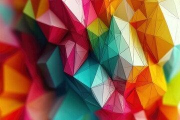 Abstract Colorful Geometric Pattern of Triangles