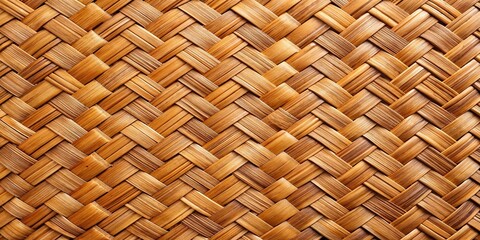 Panoramic nature background of brown bamboo weave texture surface