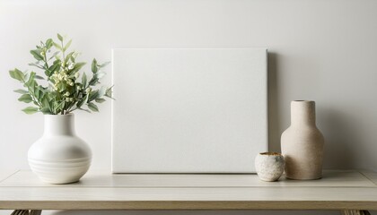 Canvas mockup in contemporary interior background, 3d render