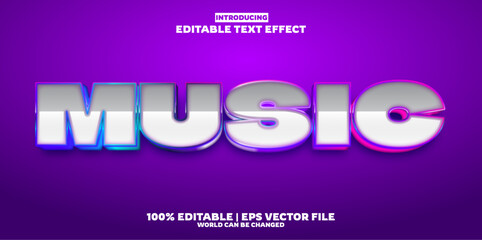 Fototapeta premium Music new editable text effect in new modern trend style