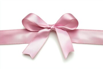 A satin ribbon bow that can be used to decorate a gift is isolated on a white background.
