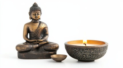 Buddha Statue and Candle.