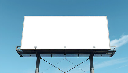 Obraz premium Blank white sky billboard isolated with white highlights, png