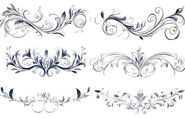 Fototapeta premium The modern calligraphy flourish. Letter swirls, pointed pen letter ornaments, and calligraphic lines
