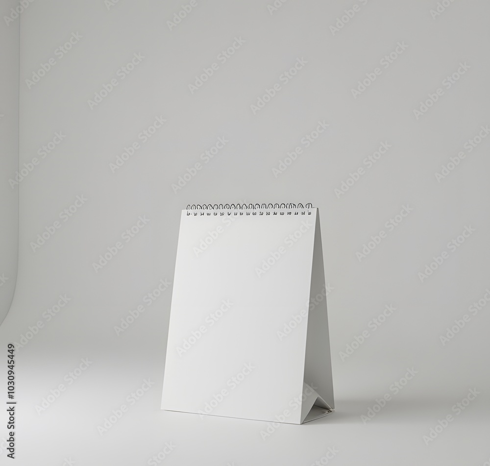 Poster a single white desk calendar stands alone in an otherwise empty room with no visible signs of use ne