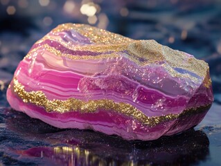 Rock formation on lake shore