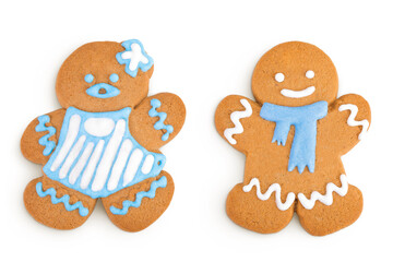 christmas gingerbread cookie isolated on white background