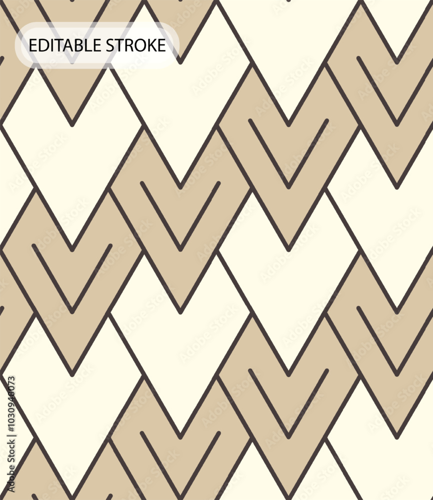 Aufkleber seamless geometric diagonal pattern with editable stroke. rhombus grid like a squama, shingles. back
