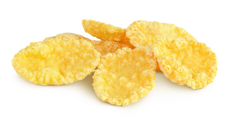 Cornflakes isolated on white background.