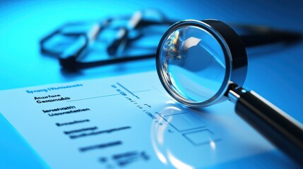 Fototapeta premium Quality Certificate and Checklist document inspecting target marketing planning assignment with quality management. futuristic business. Generative Ai