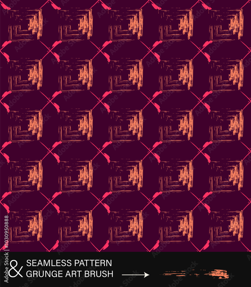 Poster seamless abstract geometric pattern with optical effect of pyramid shape. classic geometric grid wit