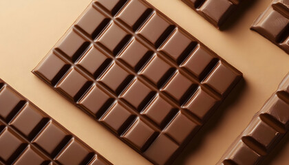 Fototapeta premium Flatlay Chocolate Bar Sachet Packaging Mockup 