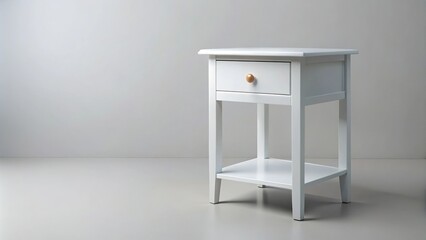 Fototapeta premium white nightstand isolated on white bedside table High Angle