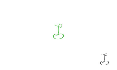 bean seed  Sprout logo. line shape style plant with seed 
